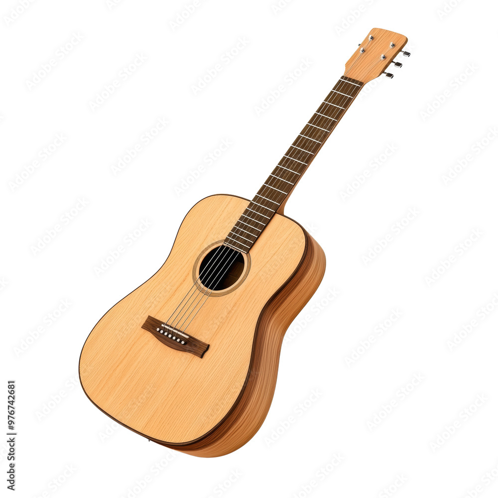 Fototapeta premium Acoustic guitar isolated on a black background, musical instrument