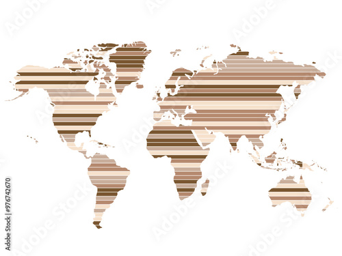 World map on white background. Abstract color. Can use for printing, website, presentation element, textile. World map vector illustration, high-resolution, travel.