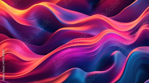 Wallpaper Mural Colorful abstract waves in vibrant gradient pattern, showcasing modern fluid design concept Torontodigital.ca