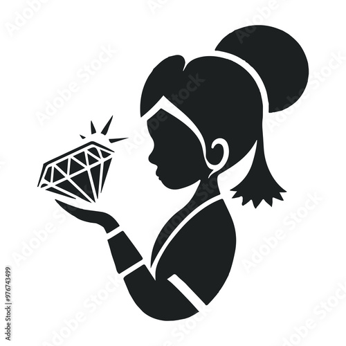 girl with a diamond png