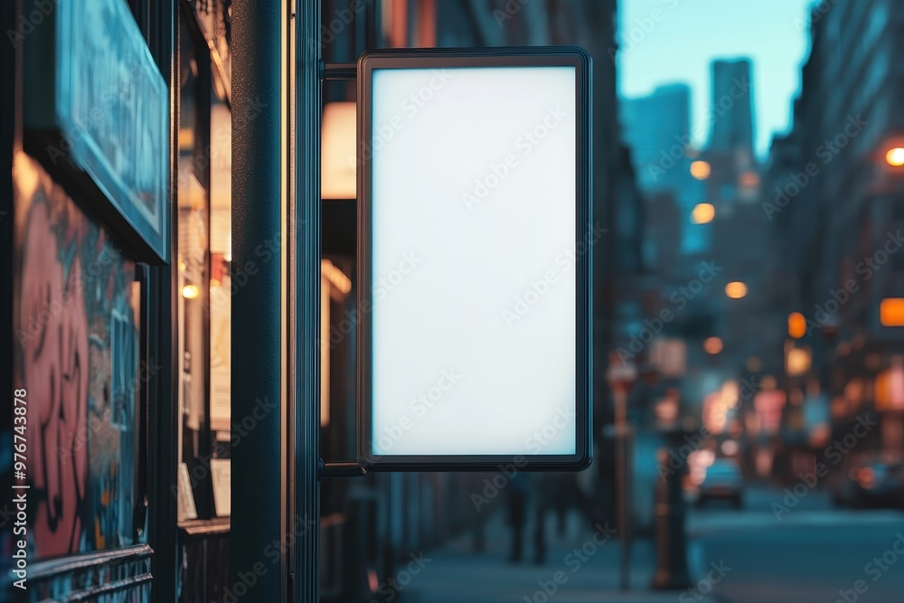 A white sign hangs on a building A white sign hangs on a building