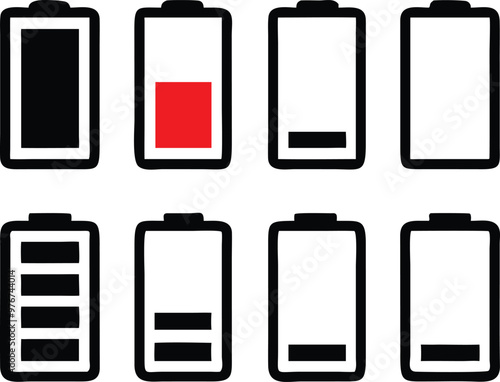 Battery icons set. Vector illustration