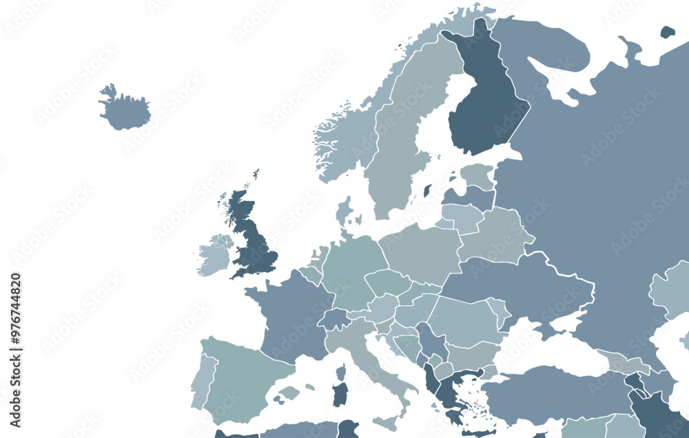 Fototapeta premium World map on white background. All countries in The World different colors. Can use for printing, website, presentation element, textile. World map vector illustration, high-resolution, travel.