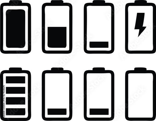 Battery icons set. Vector illustration