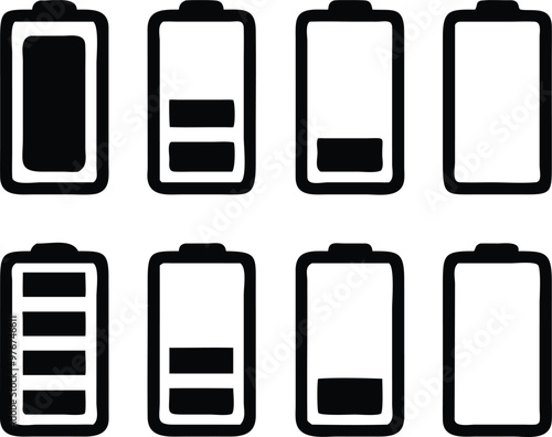 Battery icons set. Vector illustration