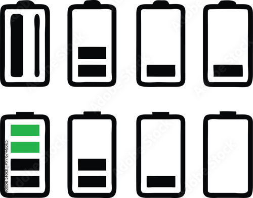 Battery icons set. Vector illustration