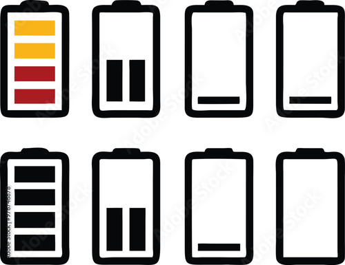 Battery icons set. Vector illustration