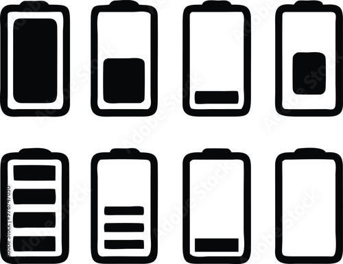 Battery icons set. Vector illustration