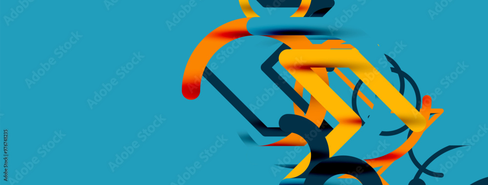 Obraz premium Linear design colorful circles and lines