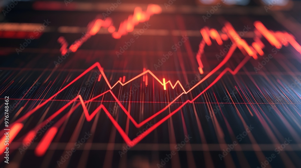 Red Upward Trending Line Chart - Financial Growth & Investment Red Upward Trending Line Chart - Financial Growth & Investment