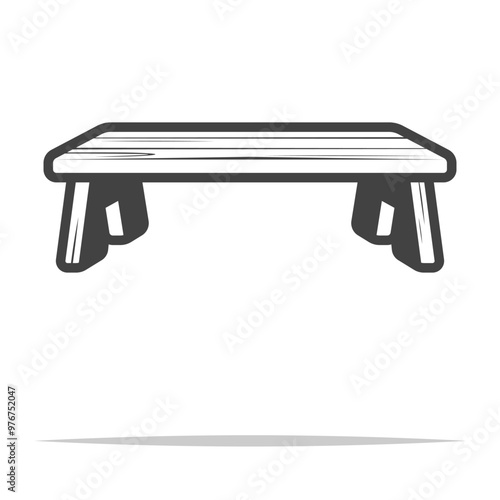 Wooden plank bench seat icon transparent vector isolated