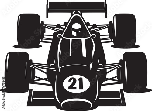 Vintage Racing Car silhouette vector illustration isolated on a white background