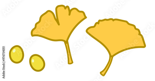 かわいいイチョウ・銀杏のイラスト