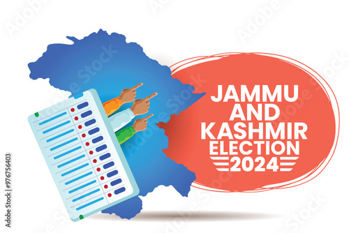  Jammu and Kashmir Election 2024 with Voting Ballot and State Map Illustration