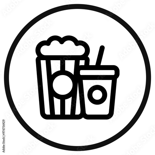 Editable popcorn, soda, snack, drink food, beverage vector icon. Movie, cinema, entertainment. Part of a big icon set family. Perfect for web and app interfaces, presentations, infographics, etc