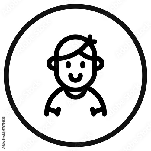 Editable person boy wearing t-shirt avatar vector icon. User, profile, identity, persona. Part of a big icon set family. Perfect for web and app interfaces, presentations, infographics, etc