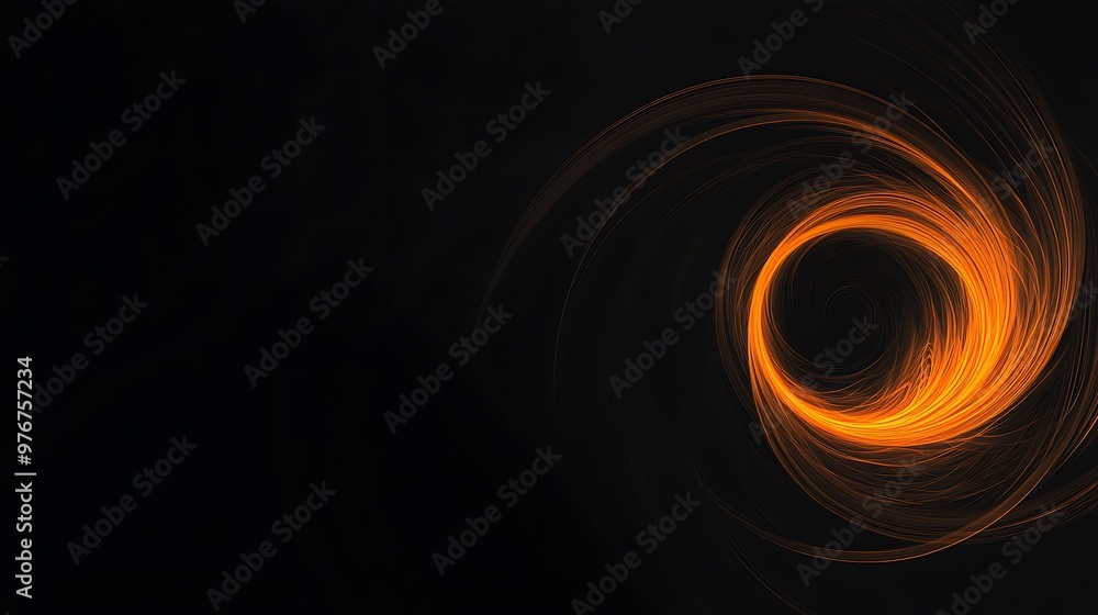 Abstract orange swirl on a black background Abstract orange swirl on a black background