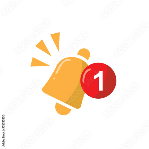 Bell Notification pop up, Number of unopened or unread new notifications concept illustration flat design vector eps10. graphic element for empty state ui