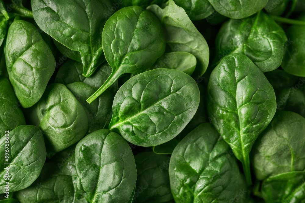 Fresh Spinach Leaves Arranged Closely, Showcasing Rich Green Colors and Textures Fresh Spinach Leaves Arranged Closely, Showcasing Rich Green Colors and Textures