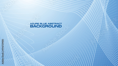 Azure Blue abstract background with curve line for backdrop or presentation