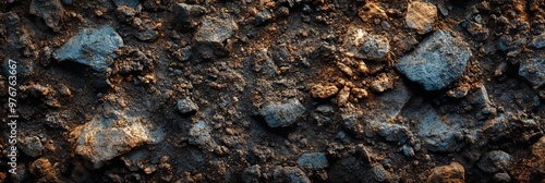 Rocky Soil Surface With Mixed Textures and Colors Under Natural Lighting in an Outdoor Setting