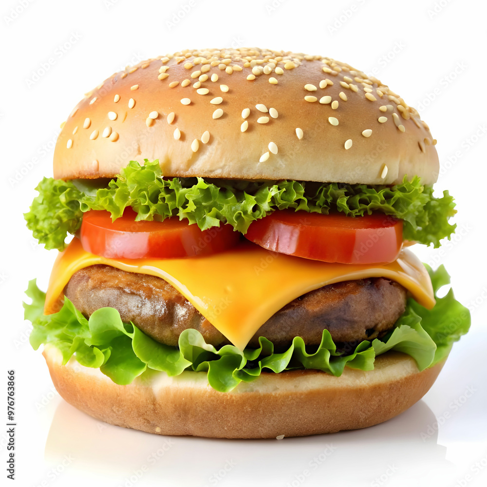 chees burger with white background chees burger with white background