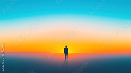 Silhouette of a Man at Sunset