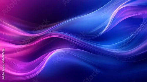 Abstract Background with Swirling Purple and Blue Waves