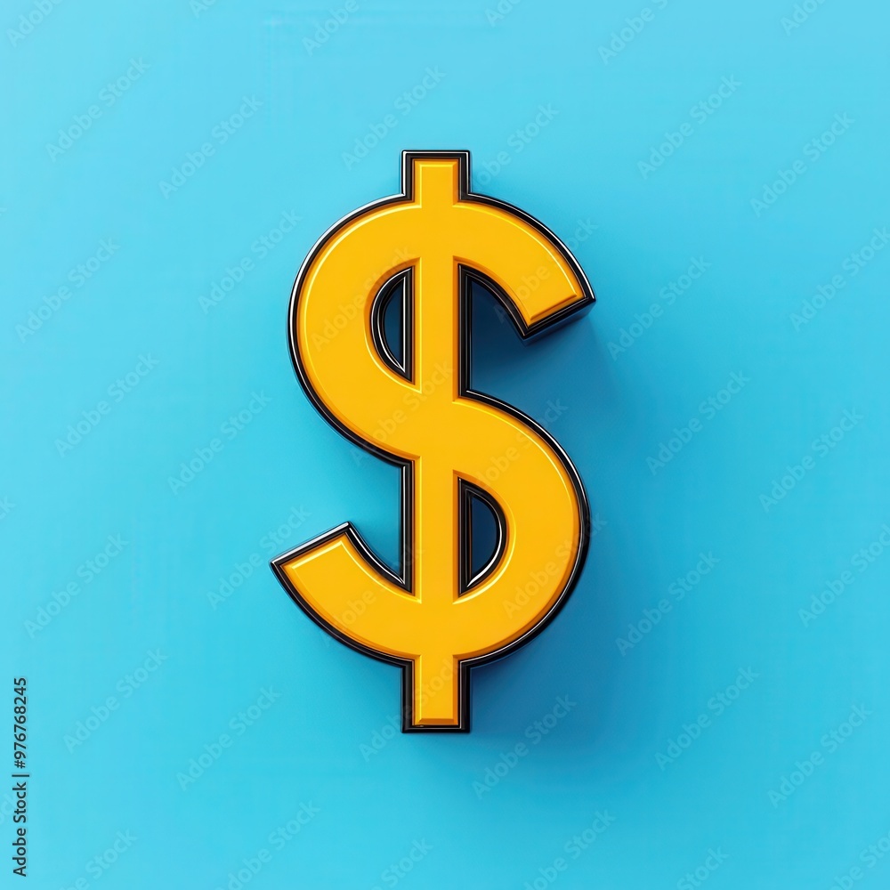 Dollar icon with value growth, rising arrow, 3D illustration Dollar icon with value growth, rising arrow, 3D illustration