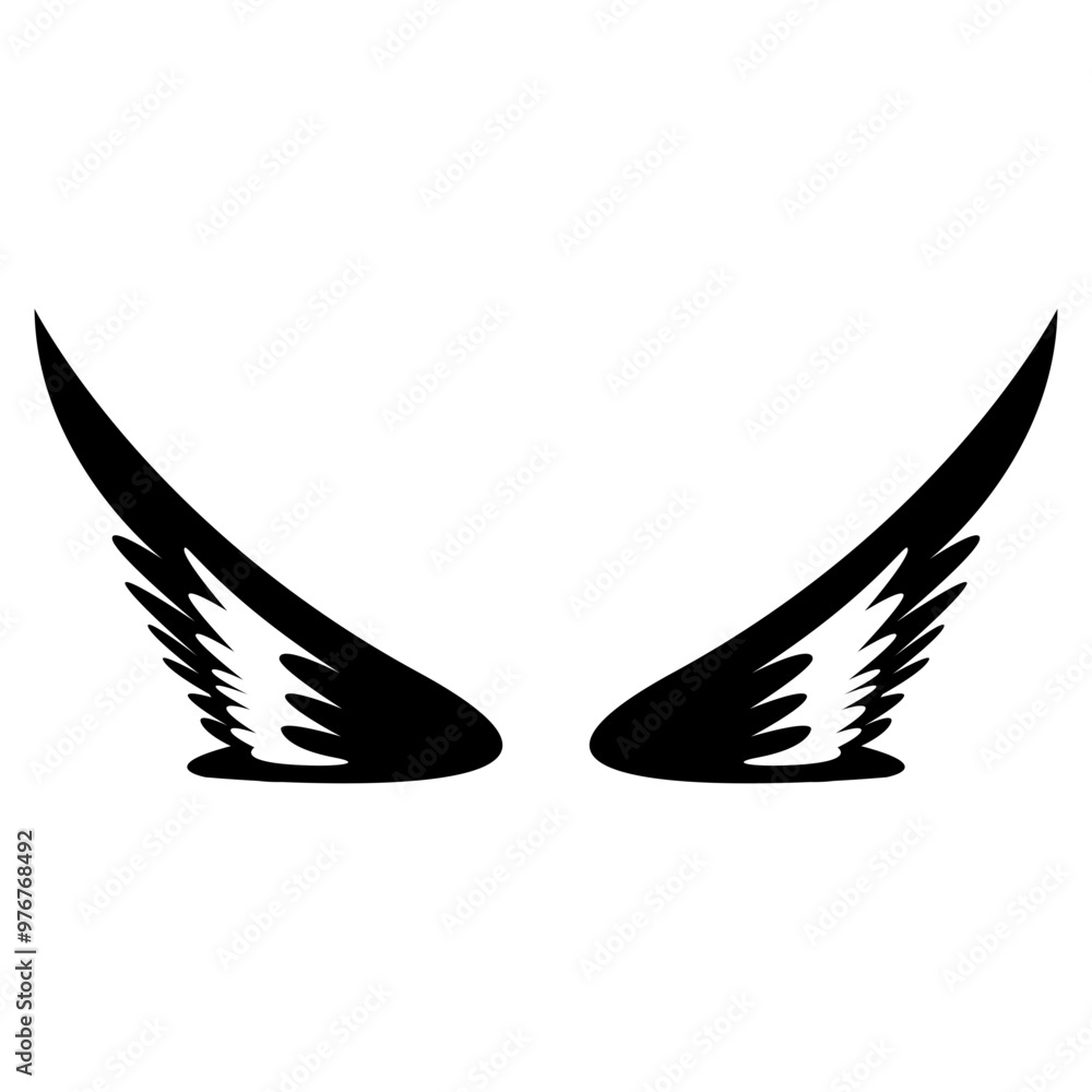 Fototapeta premium eagle wing icon silhouette isolated on white background