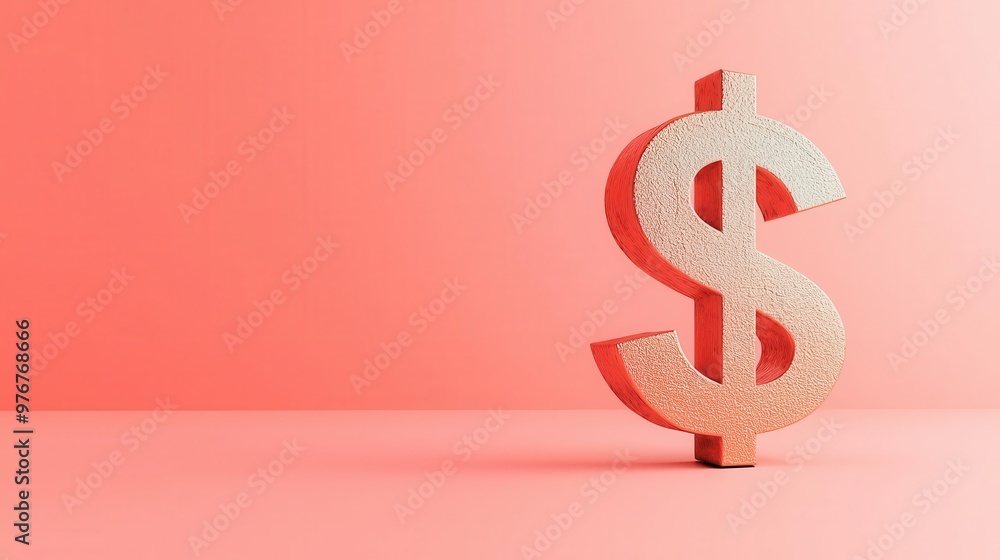 Business chart with rising dollar symbol, financial success, 3D illustration Business chart with rising dollar symbol, financial success, 3D illustration
