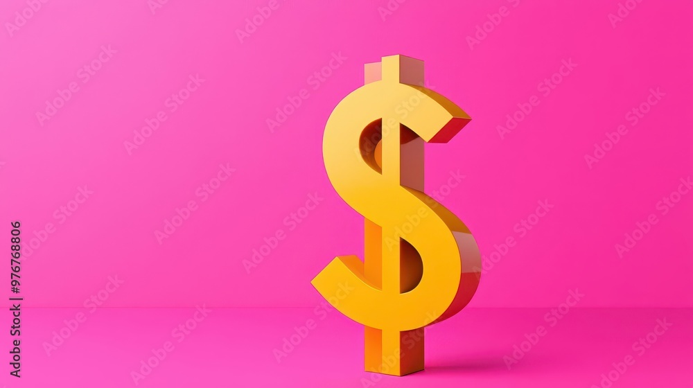Dollar icon with upward arrow, price rise and asset growth, 3D illustration Dollar icon with upward arrow, price rise and asset growth, 3D illustration
