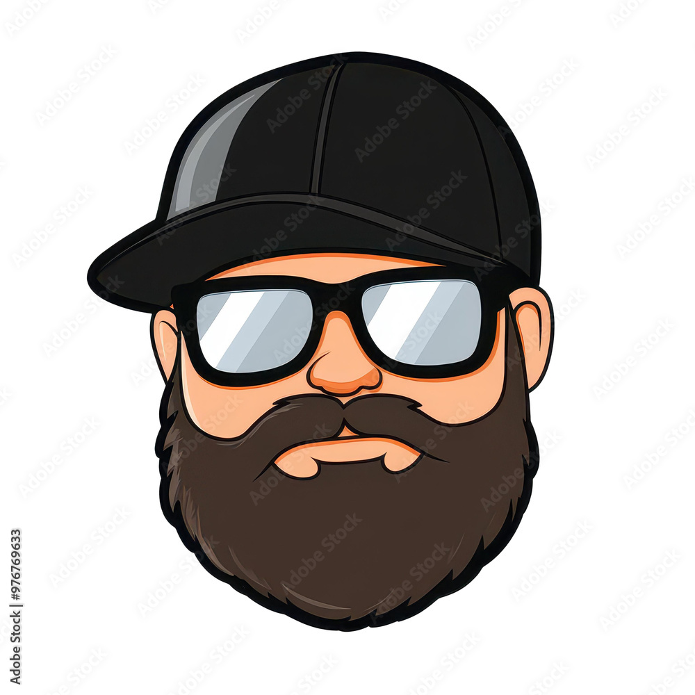 A stylish D sticker of a cool bearded guy in a black tshirt, featuring sharp diecut edges and a clean background. A stylish D sticker of a cool bearded guy in a black tshirt, featuring sharp diecut edges and a clean background.