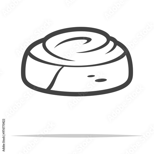 Cinnamon roll outline icon transparent vector isolated
