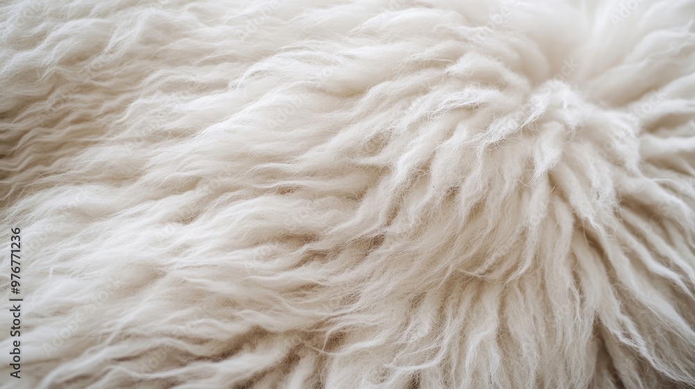 White Sheep Fur Close-Up, Soft Wool Texture for Textile and Natural Material Design White Sheep Fur Close-Up, Soft Wool Texture for Textile and Natural Material Design