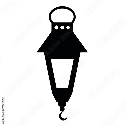 Islamic logo icon with black Color - Flat Design - high resolution image : Suitable for Islamic Theme and Other Graphic Related Assets.