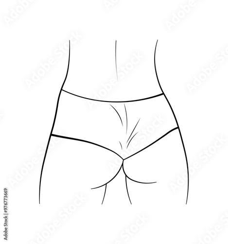 woman ass butt black and white hand drawing