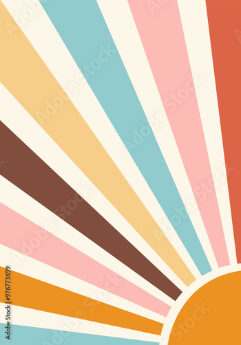 Vintage sun retro banner background