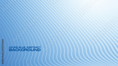 Azure Blue abstract background with curve line for backdrop or presentation