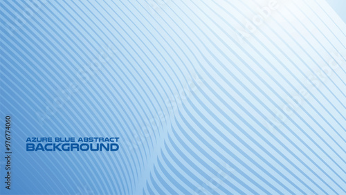 Azure Blue abstract background with curve line for backdrop or presentation