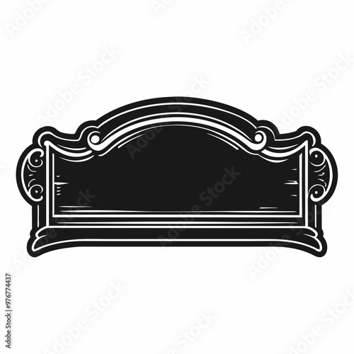 Vintage Blank Chalkboard Sign with Ornate Frame for Custom Text