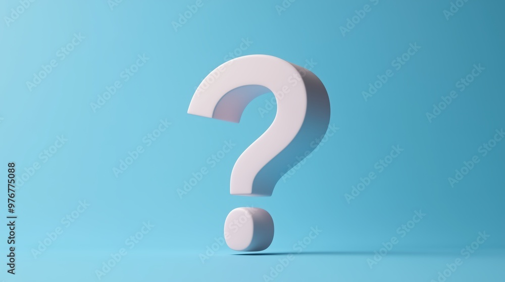 3D Rendering of Large White FAQ Icon on a Soft Blue Background for Information Concept 3D Rendering of Large White FAQ Icon on a Soft Blue Background for Information Concept