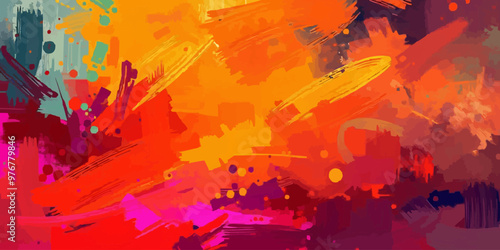 Abstract artwork with vibrant colors and swirling brushstrokes. multi colored background design
