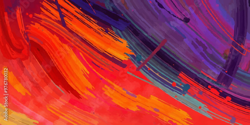 Abstract artwork with vibrant colors and swirling brushstrokes. multi colored background design