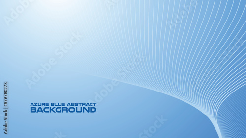 Azure Blue abstract background with curve line for backdrop or presentation