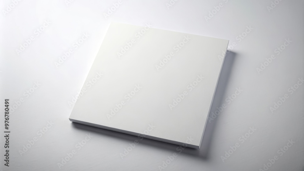 A blank slate, a sheet of cardboard perches on a white studio backdrop, ready to be transformed into A blank slate, a sheet of cardboard perches on a white studio backdrop, ready to be transformed into