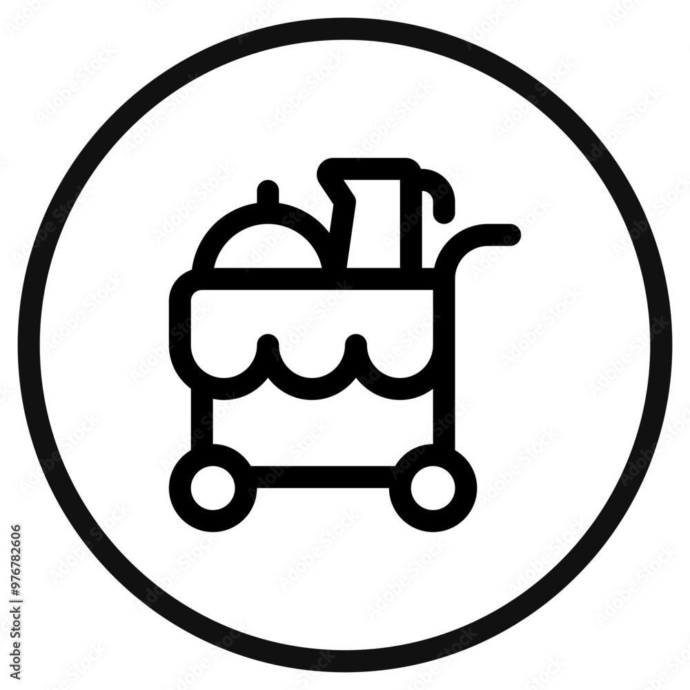 Editable food trolley, room service, food cart vector icon. Part of a big icon set family. Perfect for web and app interfaces, presentations, infographics, etc Editable food trolley, room service, food cart vector icon. Part of a big icon set family. Perfect for web and app interfaces, presentations, infographics, etc