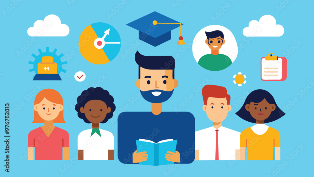 Educational and self development concept illustration Educational and self development concept illustration