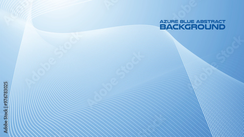 Azure Blue abstract background with curve line for backdrop or presentation