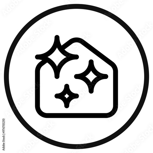 Editable clean house with sparkles vector icon. Part of a big icon set family. Perfect for web and app interfaces, presentations, infographics, etc